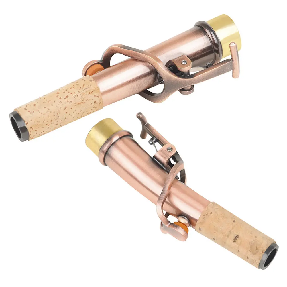 

Комплект из 2 прочных латунных сменных шейных частей для саксофона сопрано, универсальный набор запчастей для саксофона для практики и выступлений