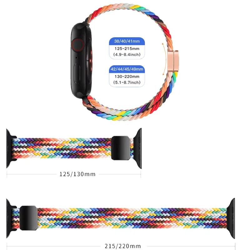 Correa de nailon para Apple Watch 10 46mm 42mm 9 8 7 6 SE Ultra1/2 49mm pulsera trenzada delgada para iWatch 45mm 41mm 40 44mm