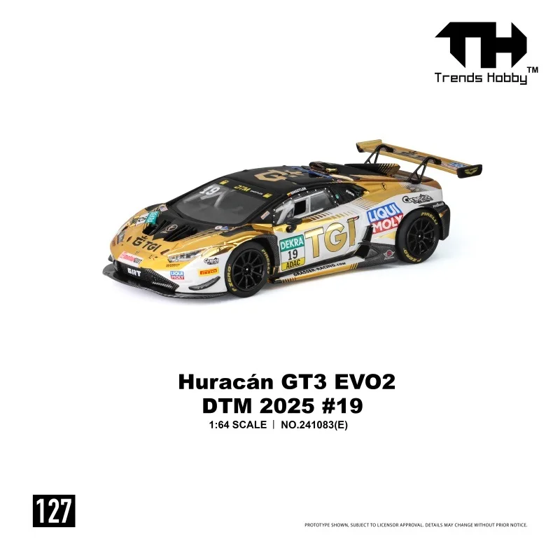 PreSale Trends Hobby TH 1:64 GT3 EVO2 Huracan GRT 2025 DTM Die-Cast Car Model Miniature Gifts