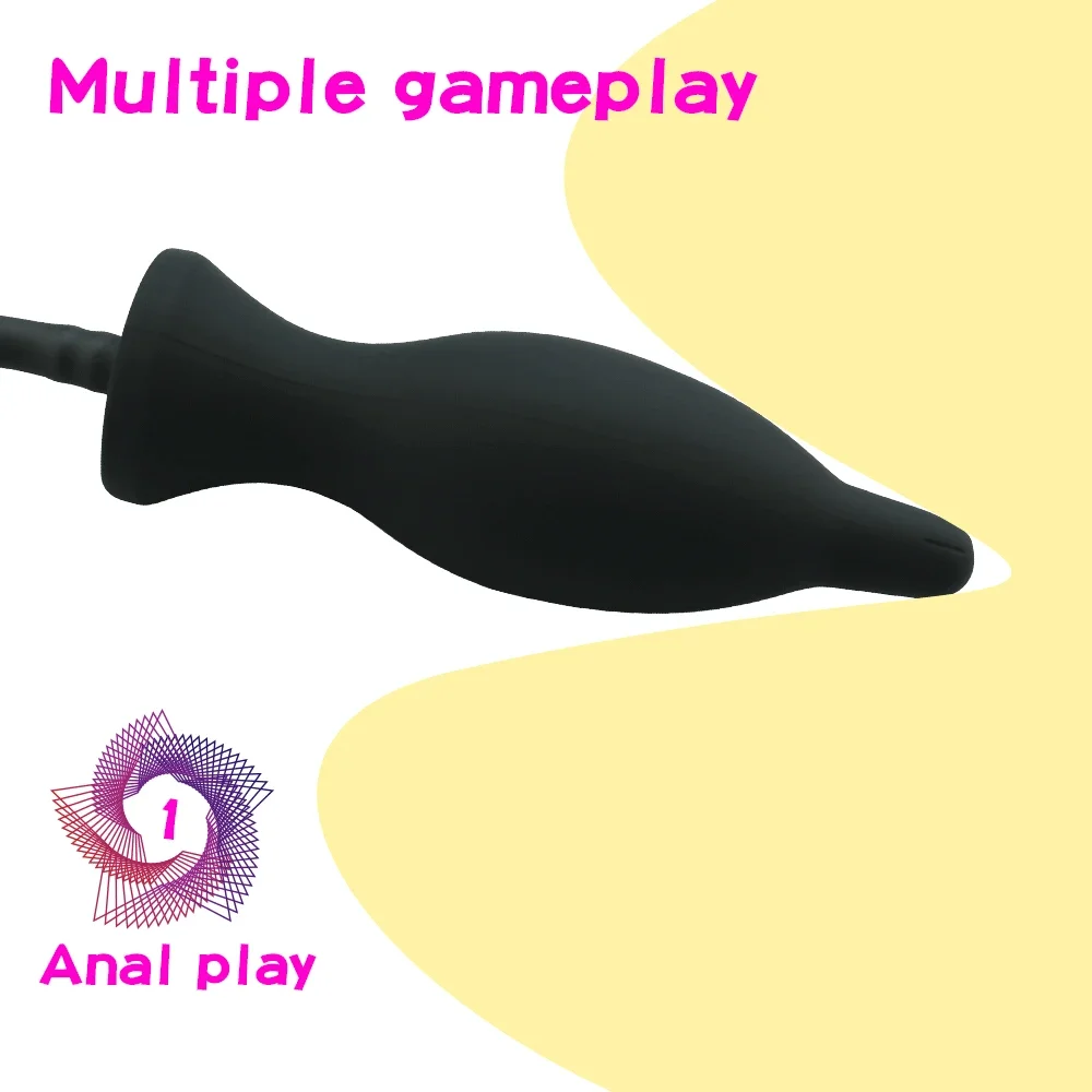 Tapón Anal inflable de expansión, tapón Anal con bomba, dilatador, masajeador, productos para adultos, Juguetes sexuales de silicona para mujeres y hombres
