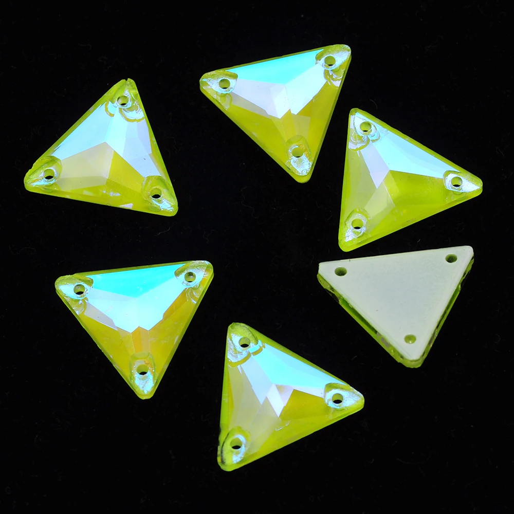 Neonfarbene Dreieckige Flatback-Strasssteine mit Abgeschrägten Kanten Großhandel Aufnähbare Glaskristalle für Modebekleidung und Accessoires – Detail 8