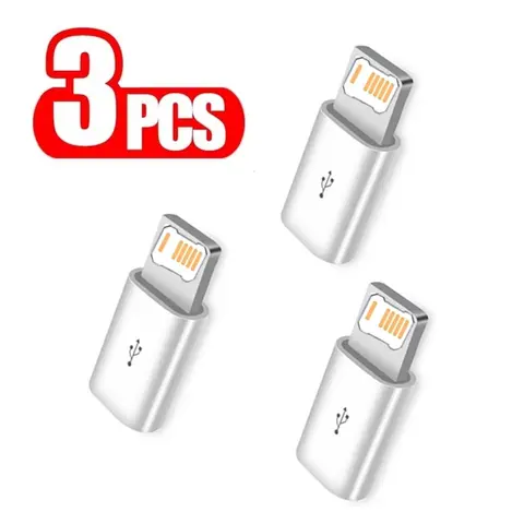 3 PCS Micro USB to Lighting OTG Adapter For iPhone X XR XS 11 12 13 14 Pro Max Fast Charging Cable Connector Data Sync Converter