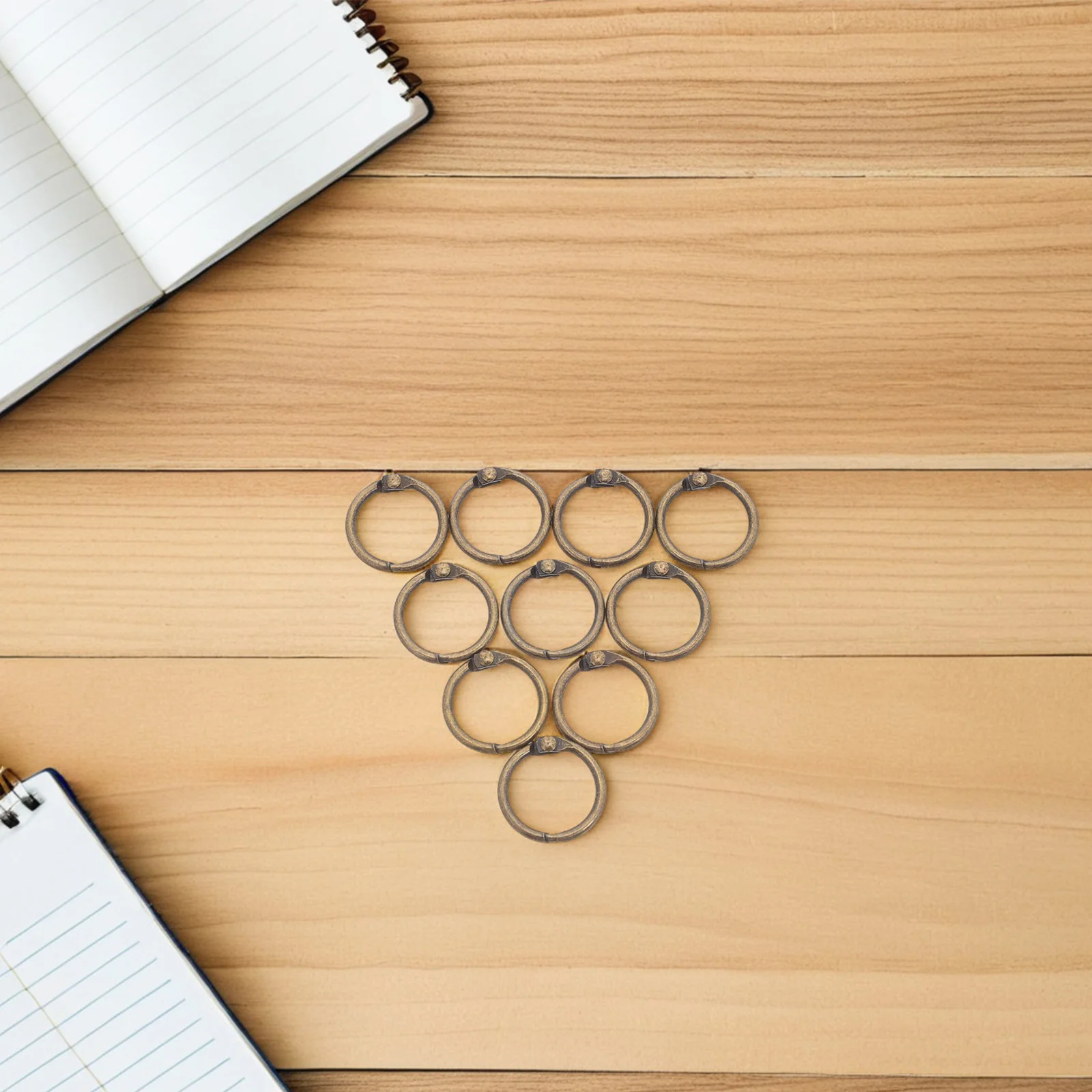 50Pcs Metal Loose Leaf Binder Rings Golden 20Mm Inner Diameter Mini Binder Buckle Rings for Paper Index Cards Notebooks Office