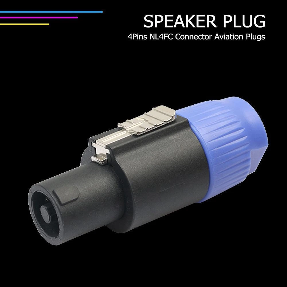 20Pcs 4-Pole 4Pin NL4FC Connector Ohm Plug Speaker Audio Cable Plug Adapter 4 Pin Speakon Female Jack Accessories Blue