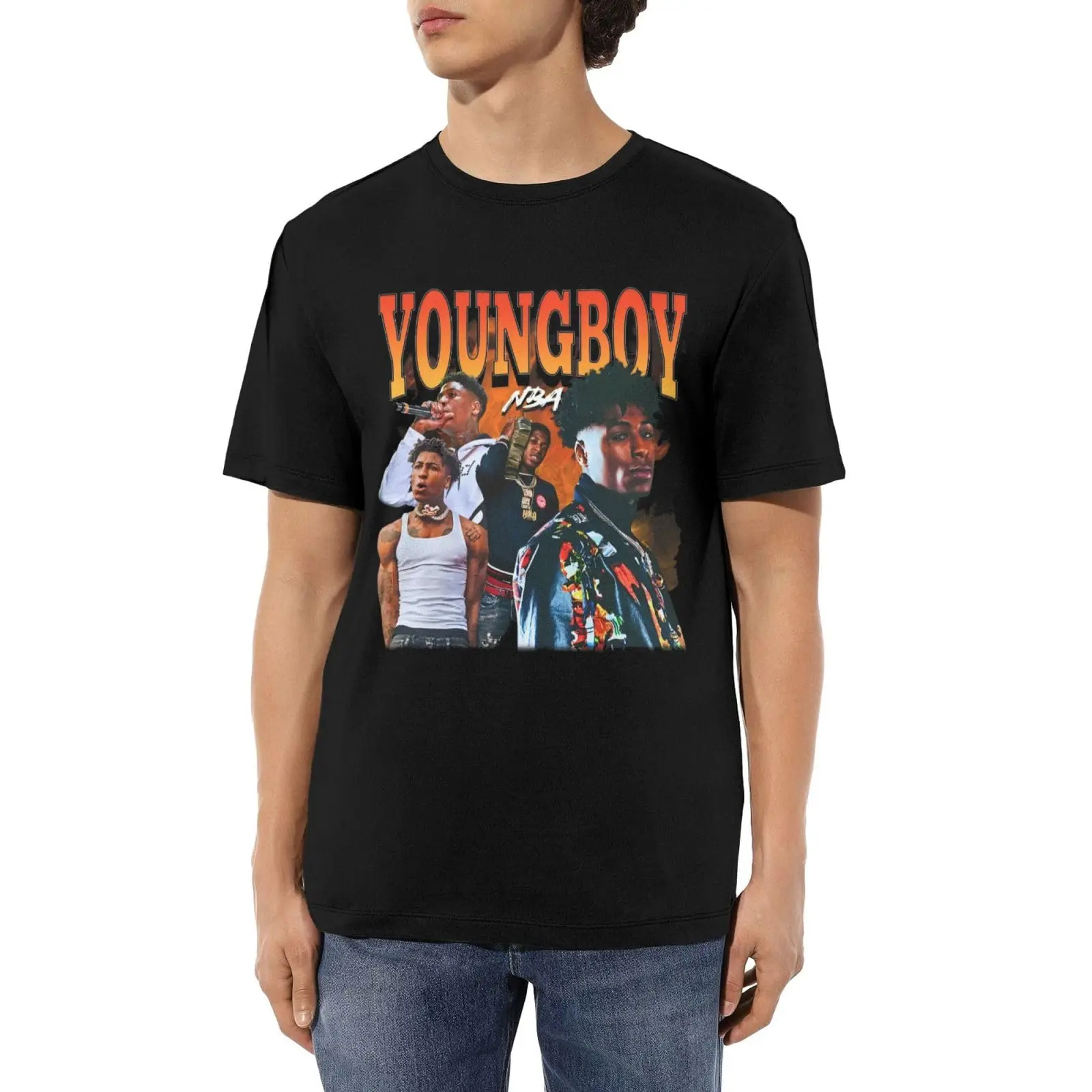 

Футболка YoungboyS 2025 Music Tour, мужская забавная хлопковая футболка, мужская уличная одежда, топы Harajuku Y2K, мужская одежда, футболки с графикой