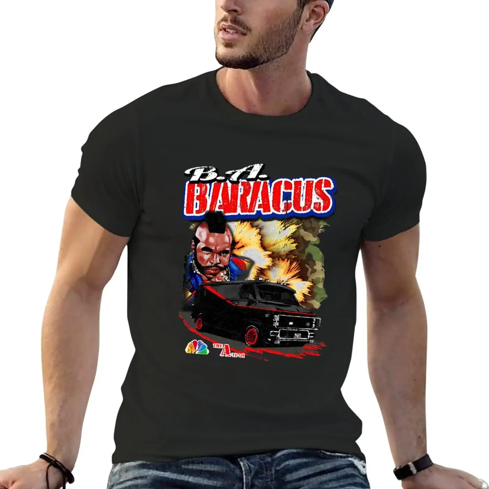 New B.A. Baracus T-Shirt shirts graphic tee animal prinfor boys plus size clothes tees men t shirts high quality