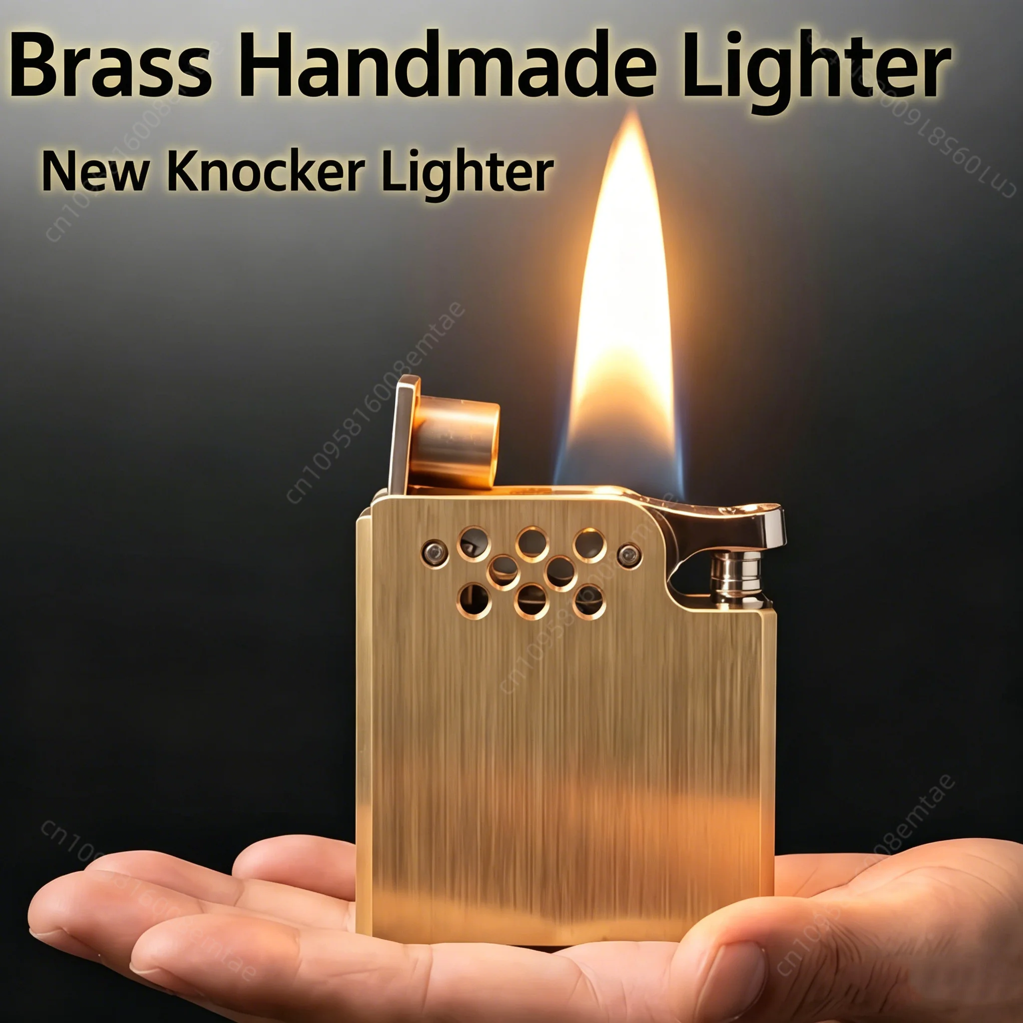 

2026 New Brass fuel Lighter Press Ignition Oil Pump Lighter Vintage Mechanical Classic Retro Windproof Gasolines Pocket Lighter