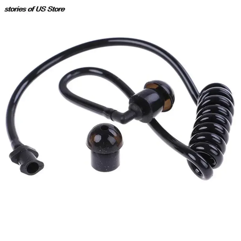 Black Spring Air Tube Replacement Walkie Talkie Earphone Coil Acoustic Air Tube Earplug Replacement For Radio Earpiece Headset