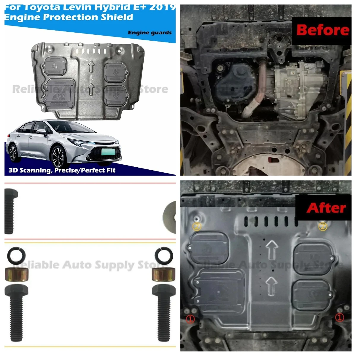 

Premium Heat Resistant Engine Under Cover Car Protection Plate For Toyota Levin Hybrid E+ 2019