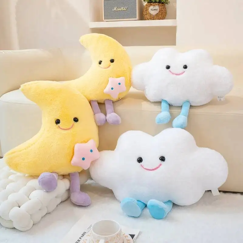 

40-50CM Kawaii Cartoon Simulation Anime Nordic Style Star Moon Cloud Plush Dolls Children's Birthday Gifts Toys Home Pillows
