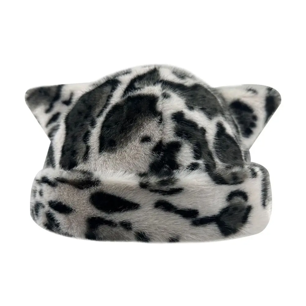 

Fashion Warm Winter Hat Thicken Cute Ears Fluffy Fur Bucket Hat Ear Protection Snowy Day Fisherman Hat Women