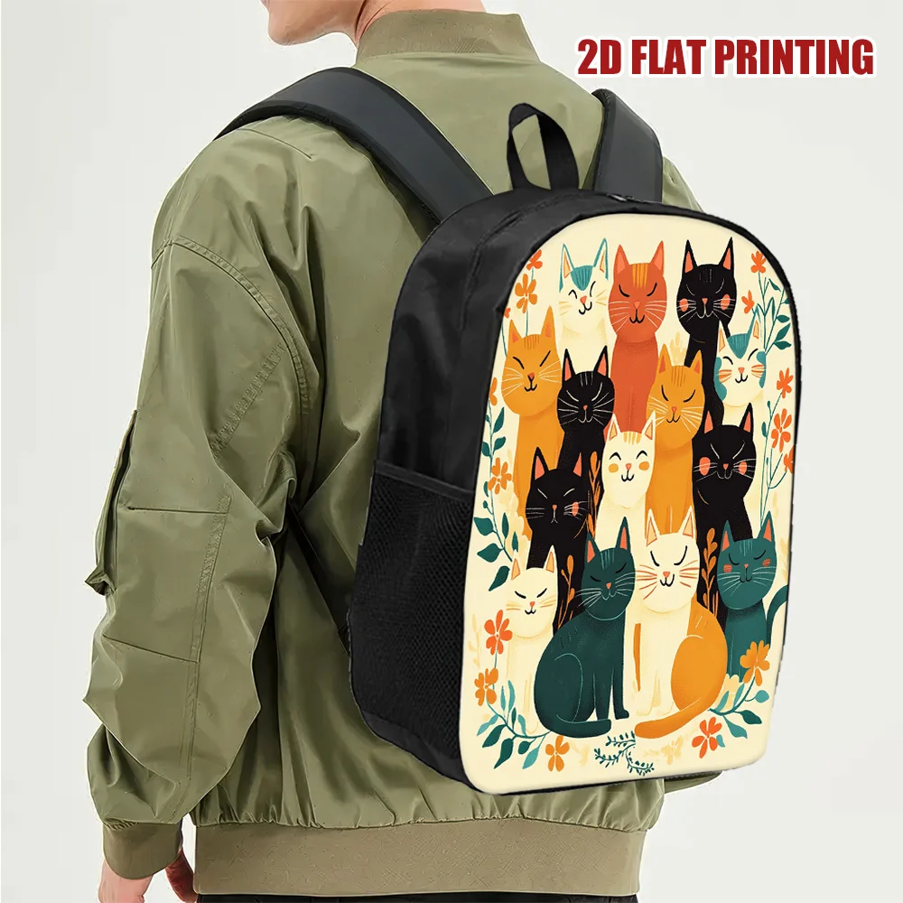 

1 cat print backpack with flower paw print pattern - lightweight design for school, work, travel and school bags, especially
