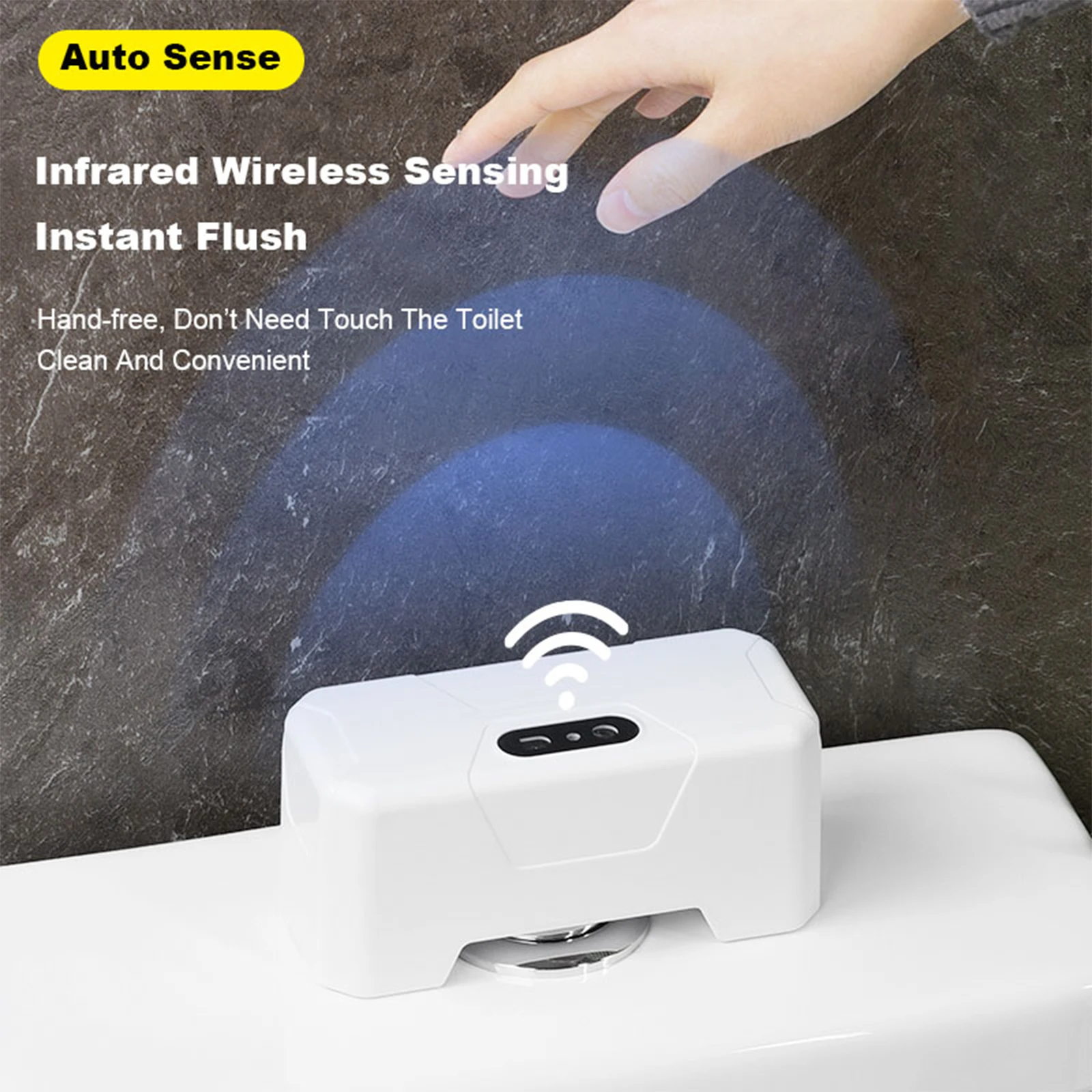 Toilet Flush Sensor Touchless Toilet Flush Aid Toilet Motion Sensor Automatic Flush Button On-Touch Flush Switch 0.25S Induction