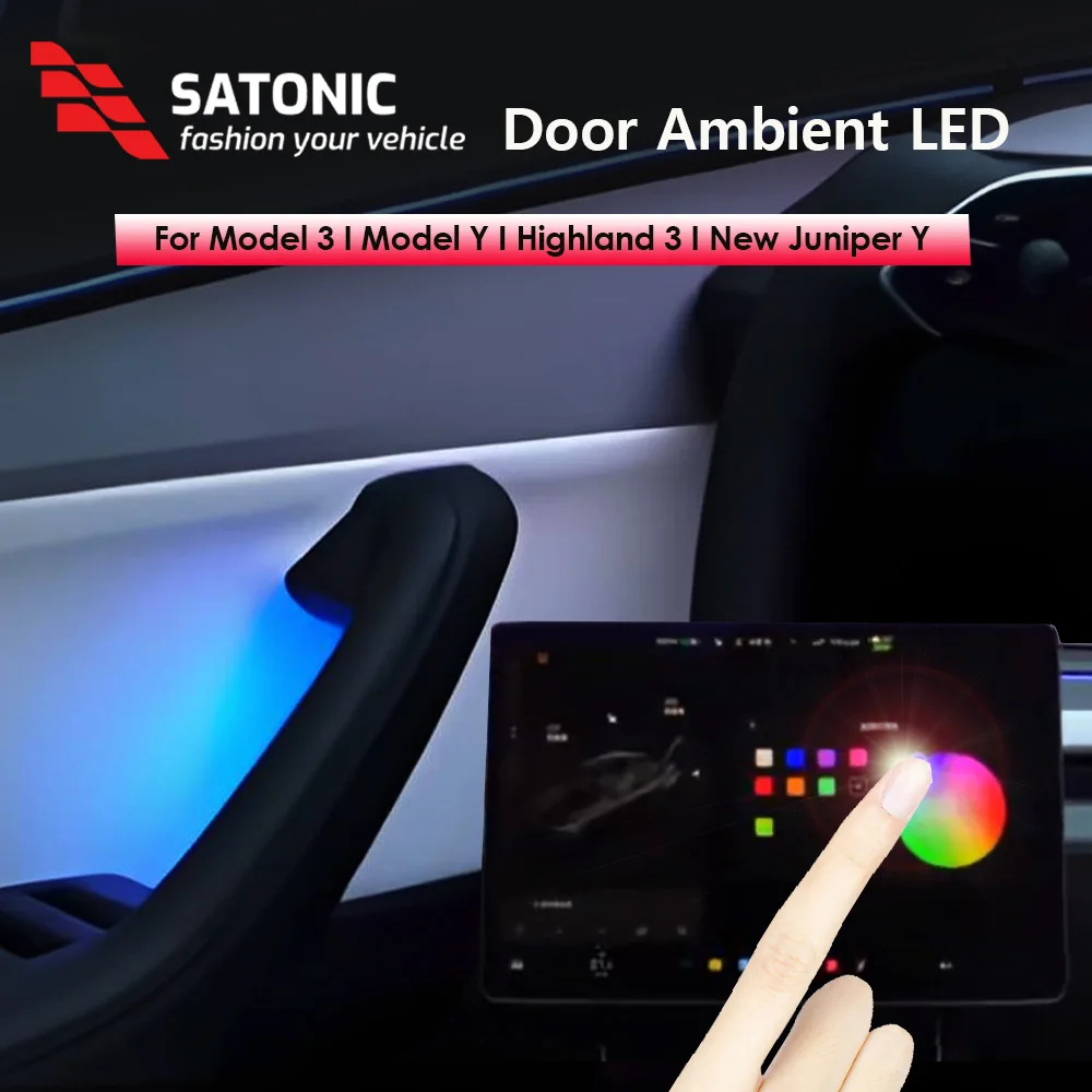 

SATONIC Auto Door Handbar Ambient LED Light for Model 3 Y Highland Juniper