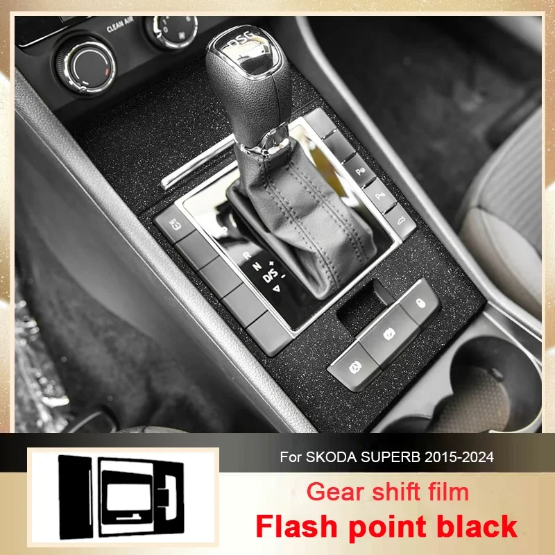 

Car Carbon Interior Sticker Auto Window Lifting Panel Decal Gear Door Protective Film Accessory For SKODA SUPERB 2015-2024