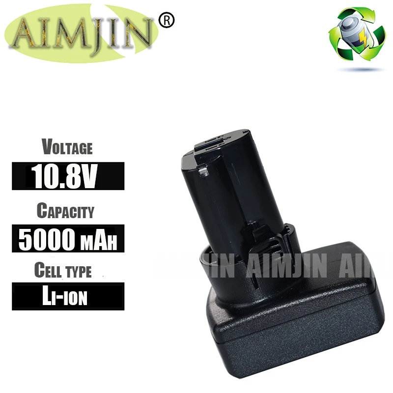 AIMJIN 5000mAh 10.8V For Makita BL1013 Rechargeable Power Tools Li-Ion Battery Replacement TD090D DF030D LCT203W BL1014