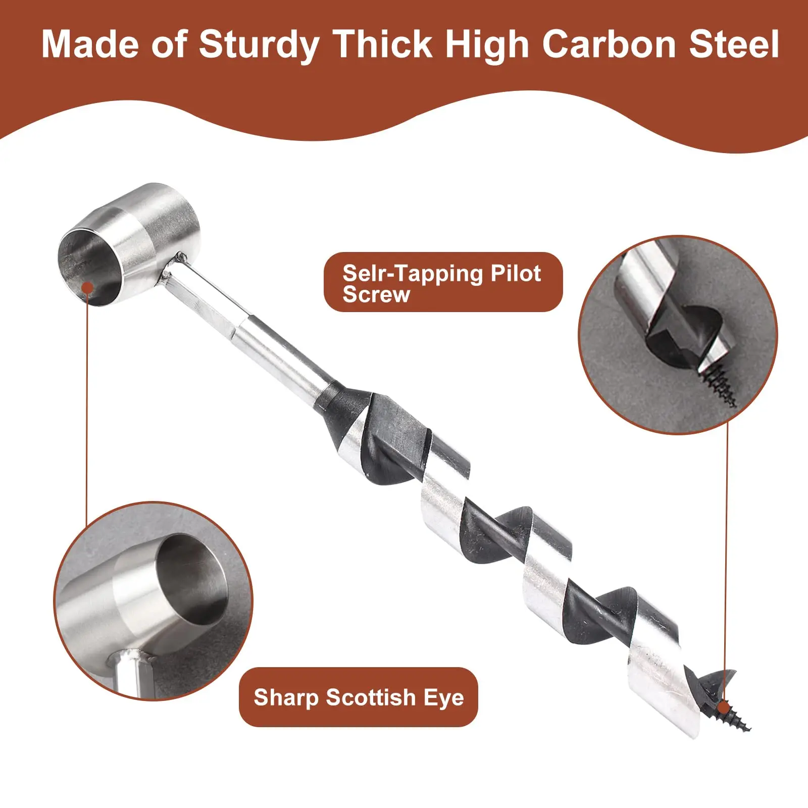 Survival Settlers Hand Auger Wrench Outdoor Sports Jungle Crafts Camping Bushcrafting Self-tapping Screw Manual Drilling Tool