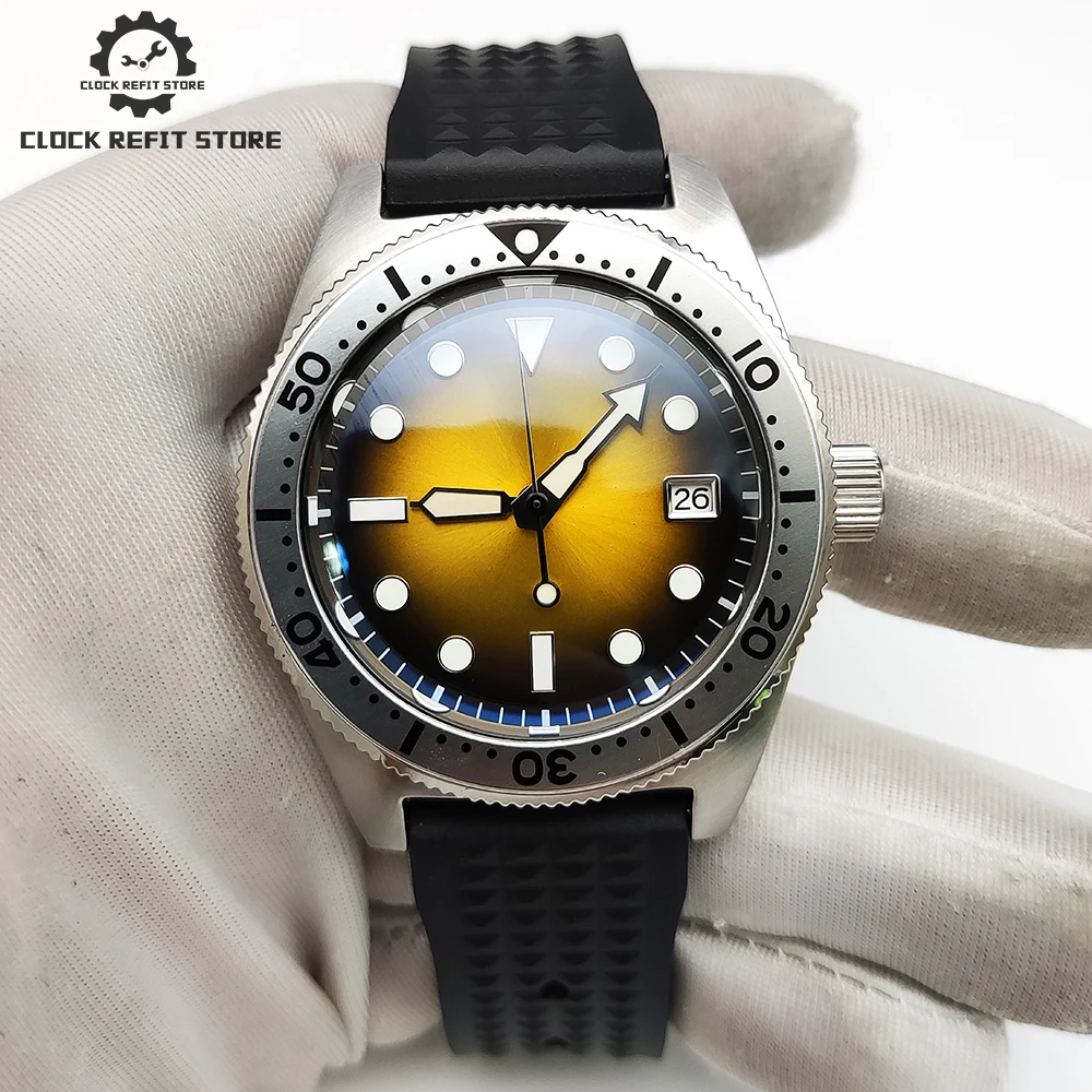 Luxury 38mm automatic yellow men\'s mechanical AR blue film sapphire watch luminous Japan NH35 stainless steel case automatic wat