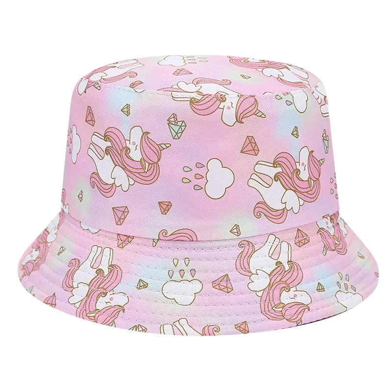 2024 Baby Bucket Hat Cute Unicorn Children Boys Girls Fisherman Cap Spring Summer Outdoor Kid Sun Hat