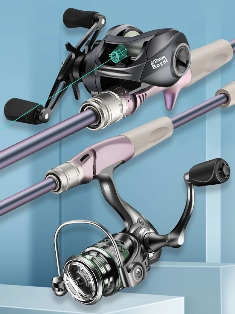 Genuine set, full set of super hard carbon  handle, water drop wheel, novice fishing rod.