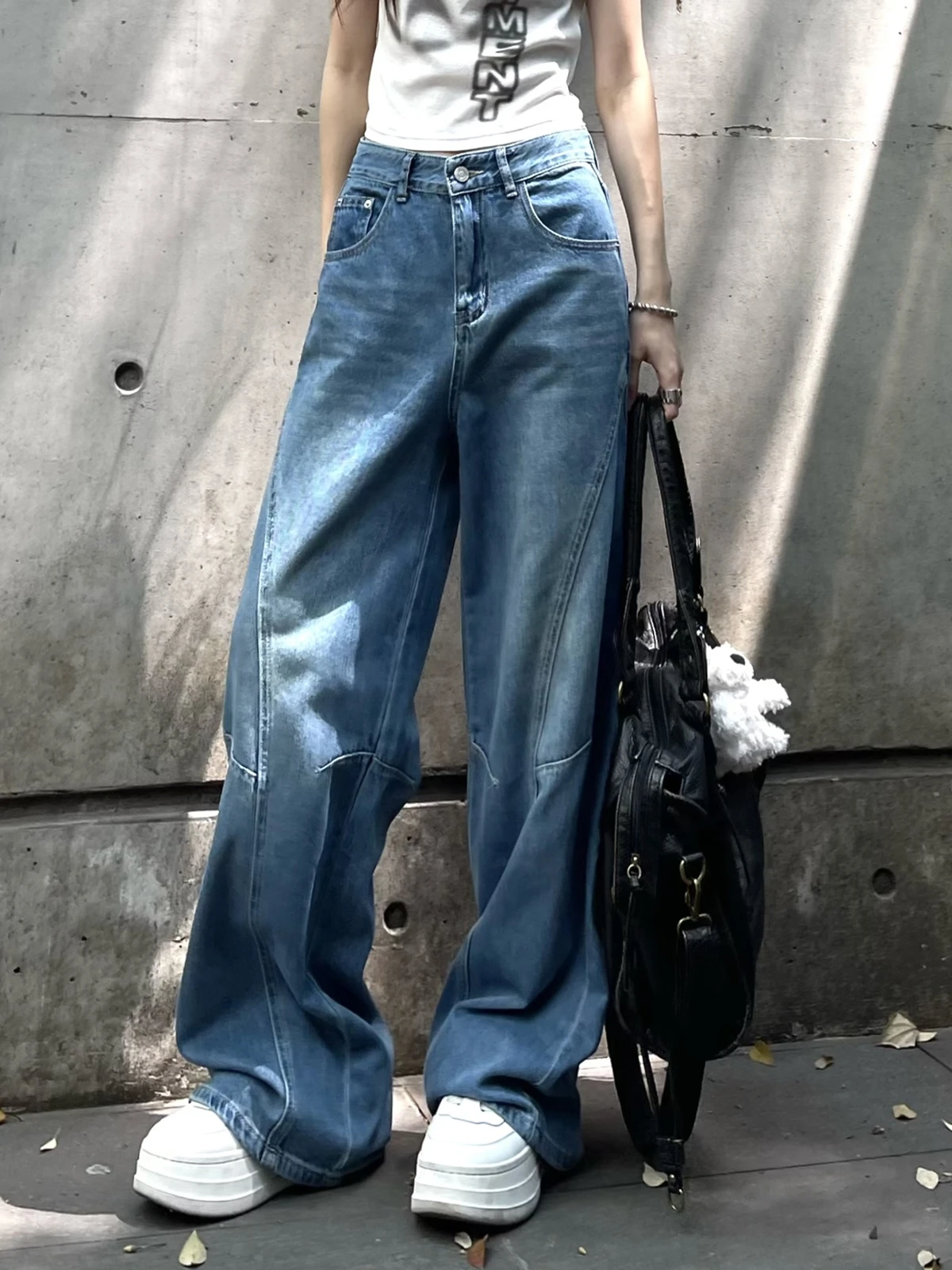 

ZHISILAO New Baggy Wide Leg Jeans Women Vintage Casual Straight Denim Pants Spring Summer 2025