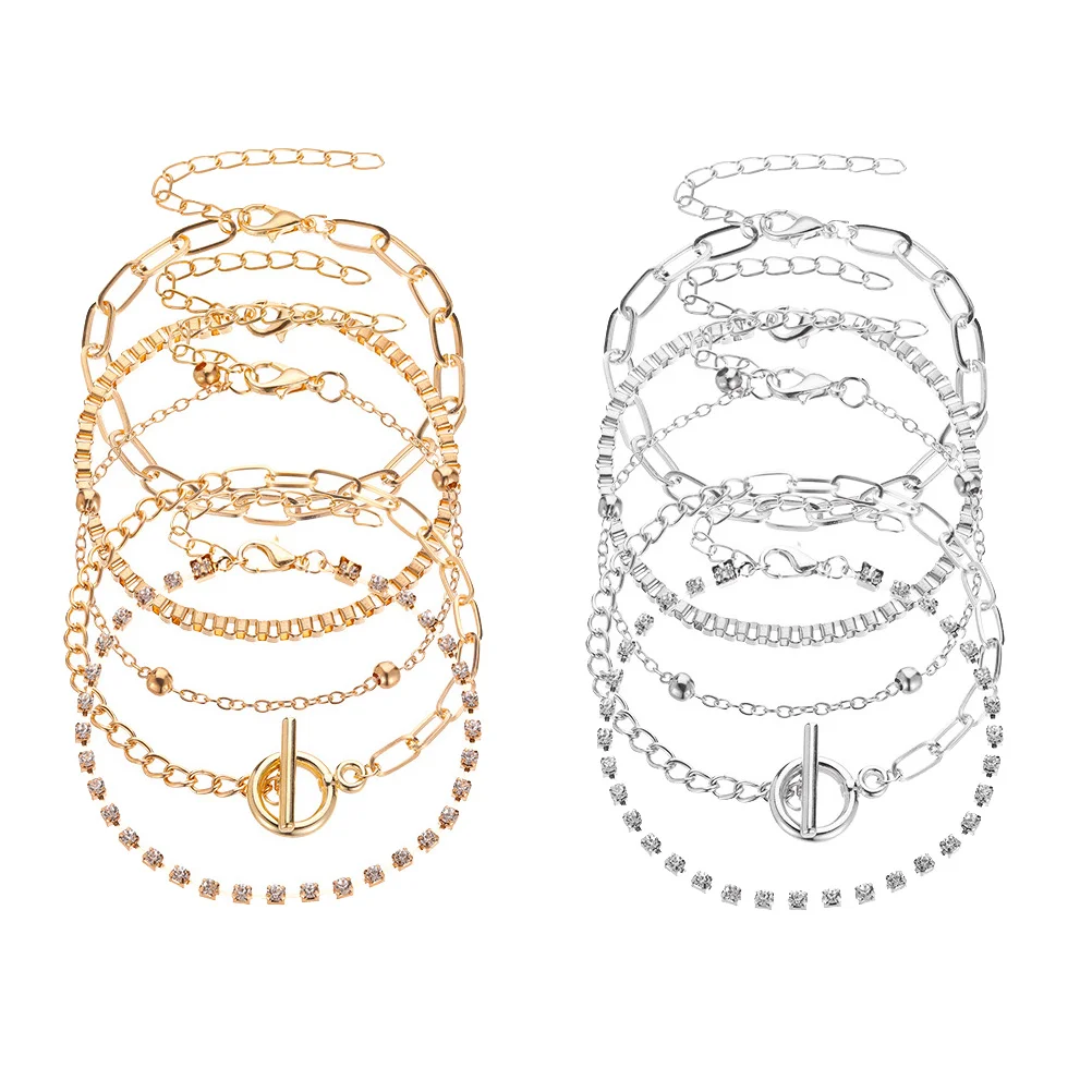 

10 Pcs H Ankle Chain Set Bohemian Style Women Jewelry Hand Chain Fashion Strong Comfortable Premium Alloy Gift for Her