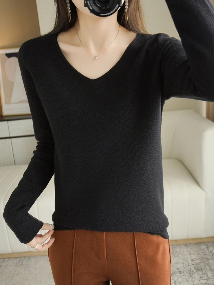 2023 New Women Sweater Knit Pullover Merino Wool Sweater Jumper Female Autumn Winter Soft Warm Sweaters Cashmere Long Sleeve Top