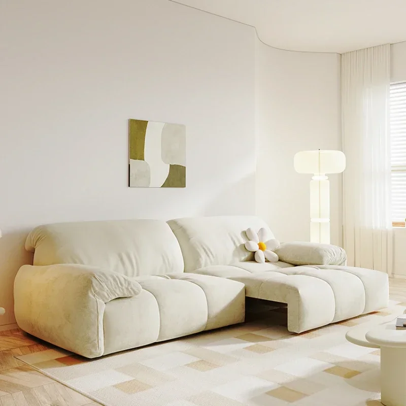 

Ткань с защитой от царапин, диван с ушками слона, гостиная, маленькая квартира, интеллектуальный электрический выдвижной диван-кровать