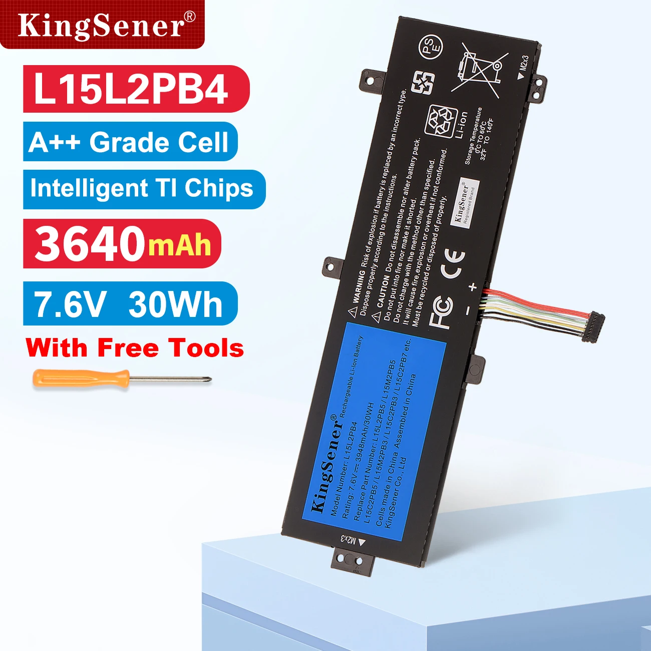 KingSener L15L2PB5 L15M2PB5 Bateria do Lenovo IdeaPad 510-15ISK 310-15IKB 310-15ISK 15IAP L15C2PB5 L15M2PB3 L15L2PB4 7.6V 30Wh