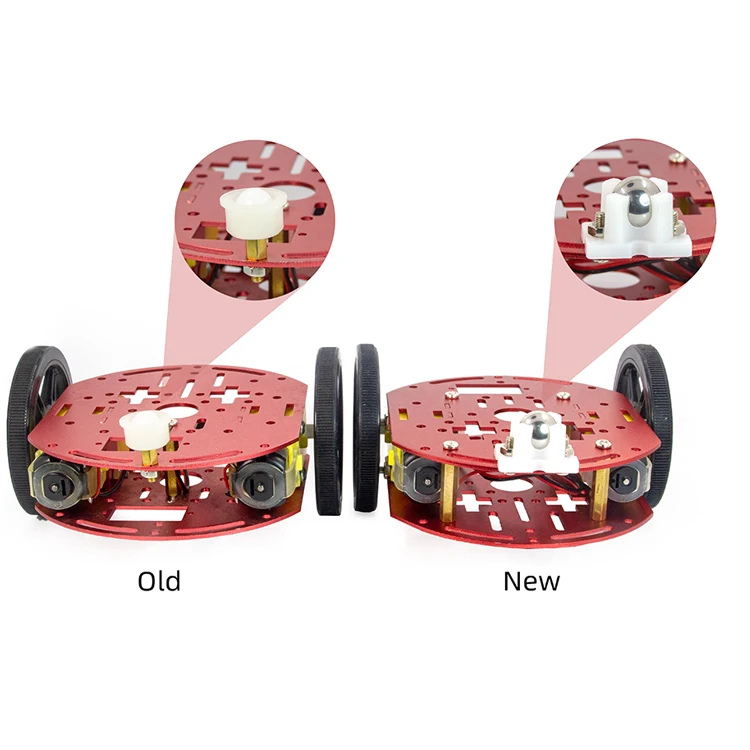 2WD mit DC-Motoren, rundes Mini-Roboter-Chassis-Set für Kinder/Studenten, DIY-Elektronik-Kit