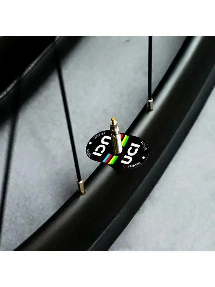 AliExpress 2PCS UCI Certified Bicycle Valve Stickers Durable Scratch-Resistant PVC Decals for Road Mountain Bike Wheel Decoration