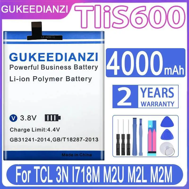 

4000Mah Long-Lasting Performance Tlis600 Metal Version For Tcl 3N I718M M2U M2L M2M Premium Replacement Mobile Phone Battery