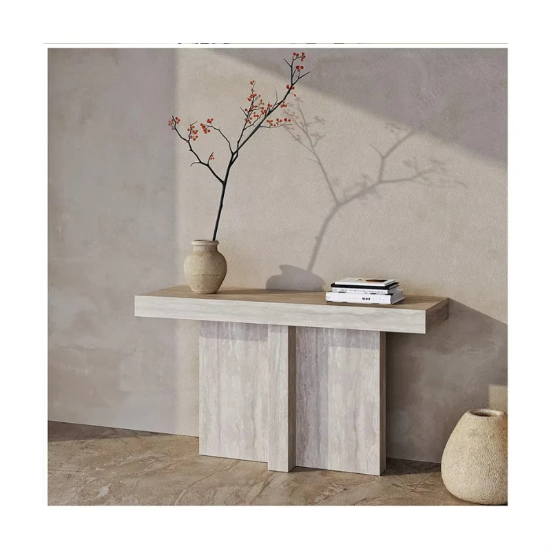 Travertine Decorative Home Furniture, Simple Design Console Table Modern, Travertine Console Table