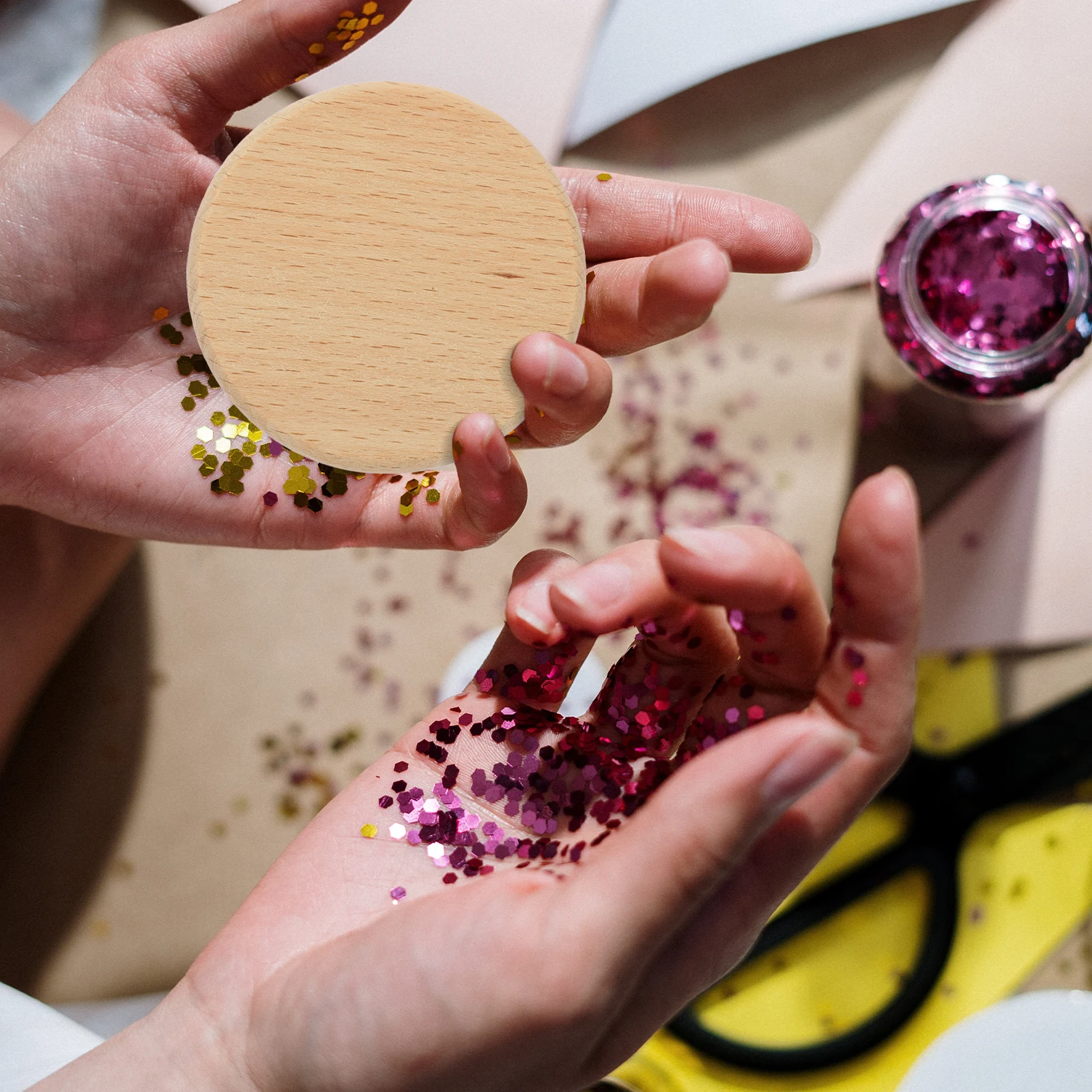 

20pcs Natural Unfinished Slices Round Cutouts For Diy Crafts Decorative Wooden Discs Kids Graffiti Projects Rustic Home Art