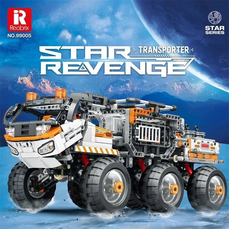 Sci-Fi Mars Exploration RC Truck Building Kit 8 Large Wheels Dual Control Movable Mechanical STEM Teen Gift Compatible Leg
