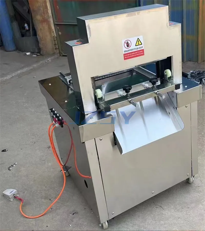 آلة قطع عظام اللحوم الأوتوماتيكية التجارية الكهربائية آلة تقطيع لحم الخنزير قطع معدات كتلة الأسماك المجمدة