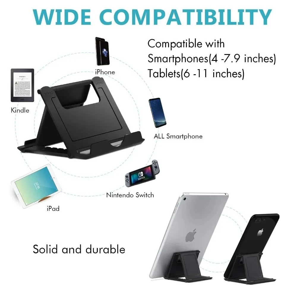 Universal Mini Foldable Tablet Holder Desktop Stand Plastic Bracket Support for iPad Mini Air 7.9/9.7/10.5/11 Inch Smartphones