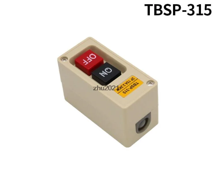 Metal Case Three Phases 3P Motor Control Start Stop ON/OFF Latching Switch AC 380V 15A 2.2KW TBSN-315 Power Pushbutton Switch