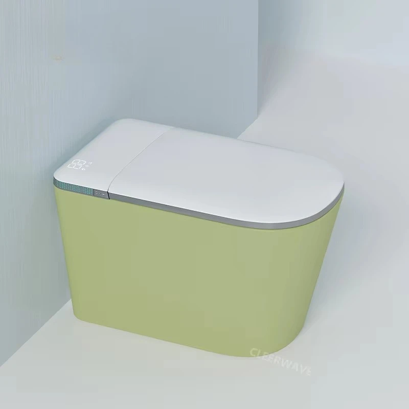 ZC25-High-Tech Simple Version Smart Ceramic Toilet Square Bowl Floor-Standing Automated One Piece Seat Heating Top for Hotels