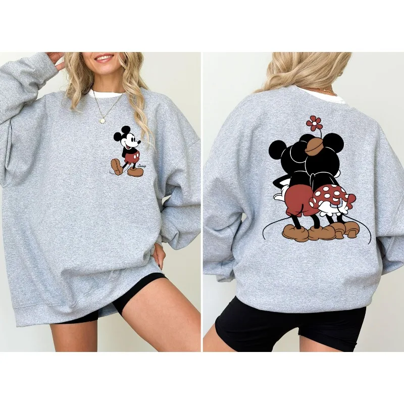 

Классический свитшот с Микки Маусом Диснея, толстовка с Микки и Минни, свитшот для пары Диснея, толстовка с Микки Маусом, поездка с Диснеем