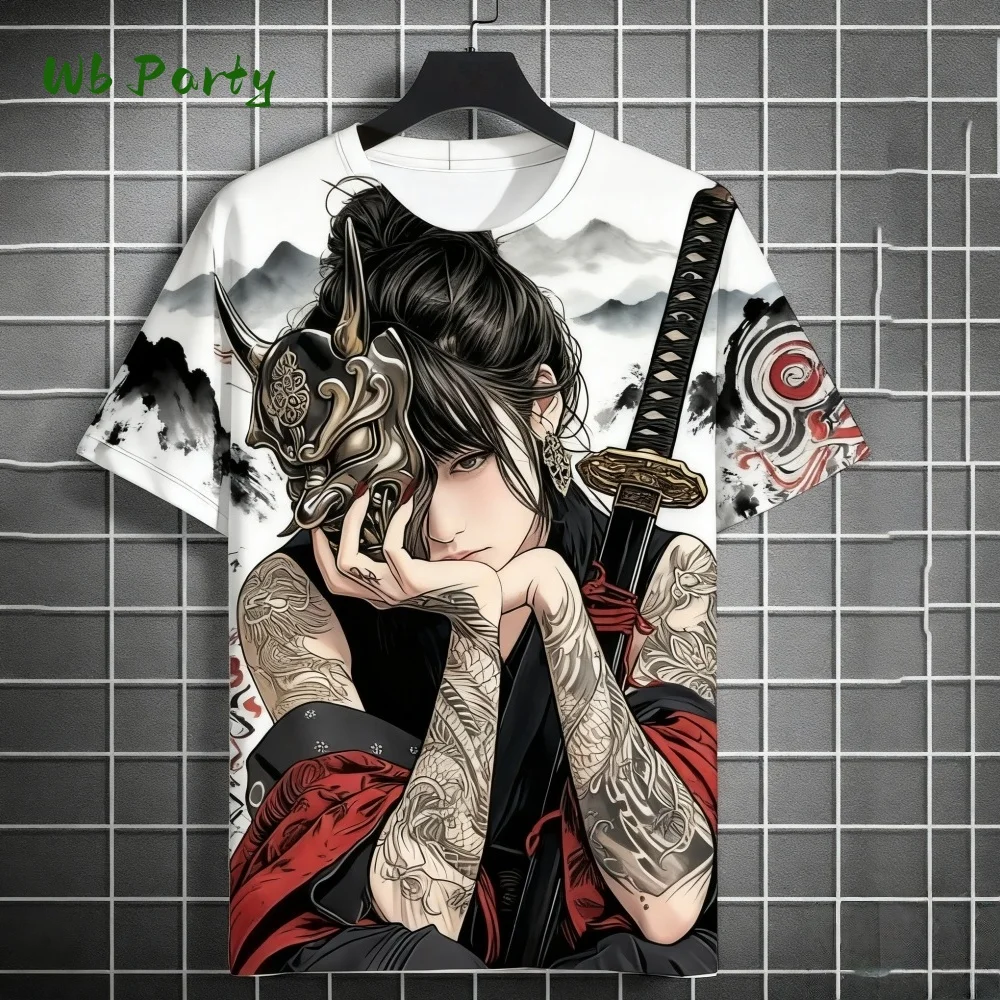 Manga Girl Print T-Shirt Japanese 3D Print Top Personality Anime T-Shirt Men Women Oversized Men T-Shirt Harajuku Men's Clothing