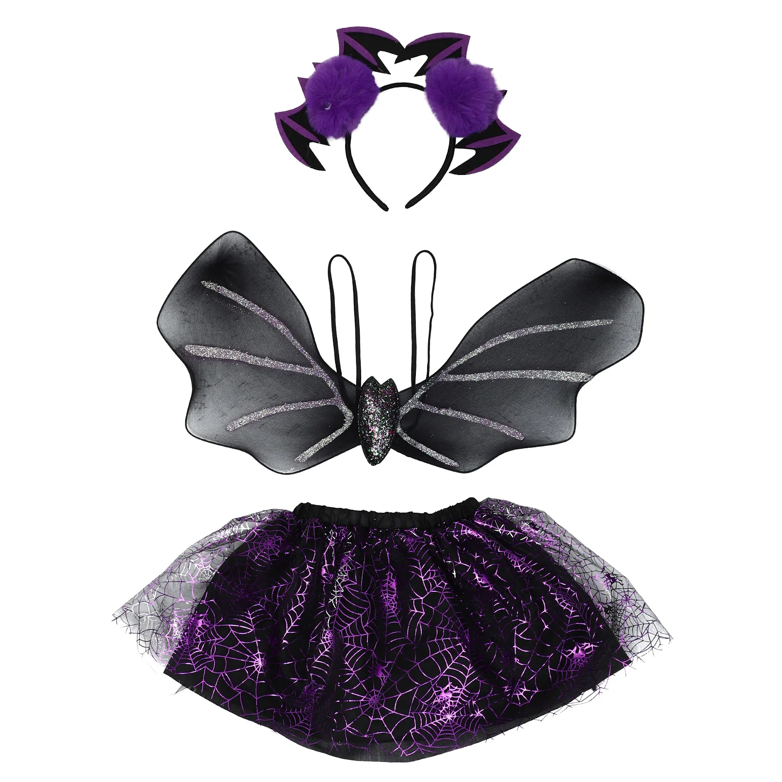 

Wings Props Kids Bat Costume Halloween Girls Clothes Masquerade Party Clothing Cosplay Accessories Role Play Dress