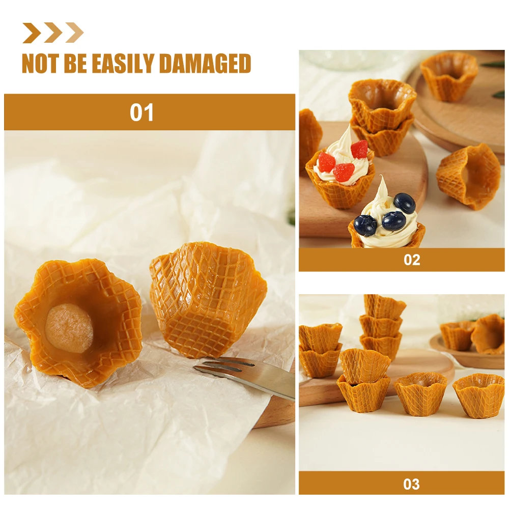 

12pcs Simulated Ice Cream Cone Fake Cones Miniature Crafts Charms for Jewelry Making Phone Case Hairband DIY Projects