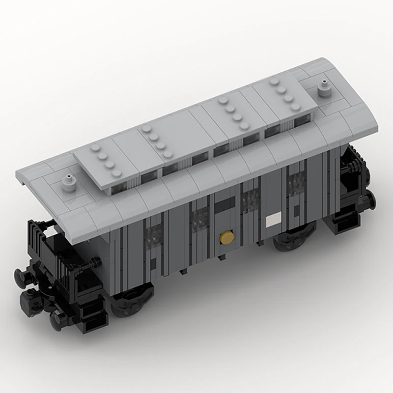 City Car Model MOC Building Bricks Railway 4th Class Passenger Coach Modular Technology Gifts Holiday Assemble Children Toy Suit