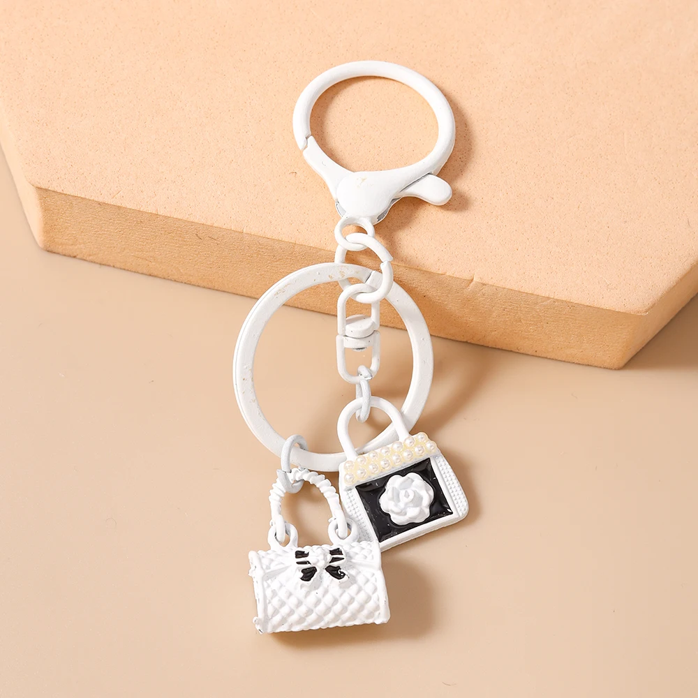 Aihua Niedliche Handtaschen-Schleifen-Schlüsselanhänger, Süße High-Heels-Schuhe, Nagellack, Lippenstift Schlüsselanhänger, Autoschlüsselanhänger für Damen und Herren, Schmuck – Detail 6