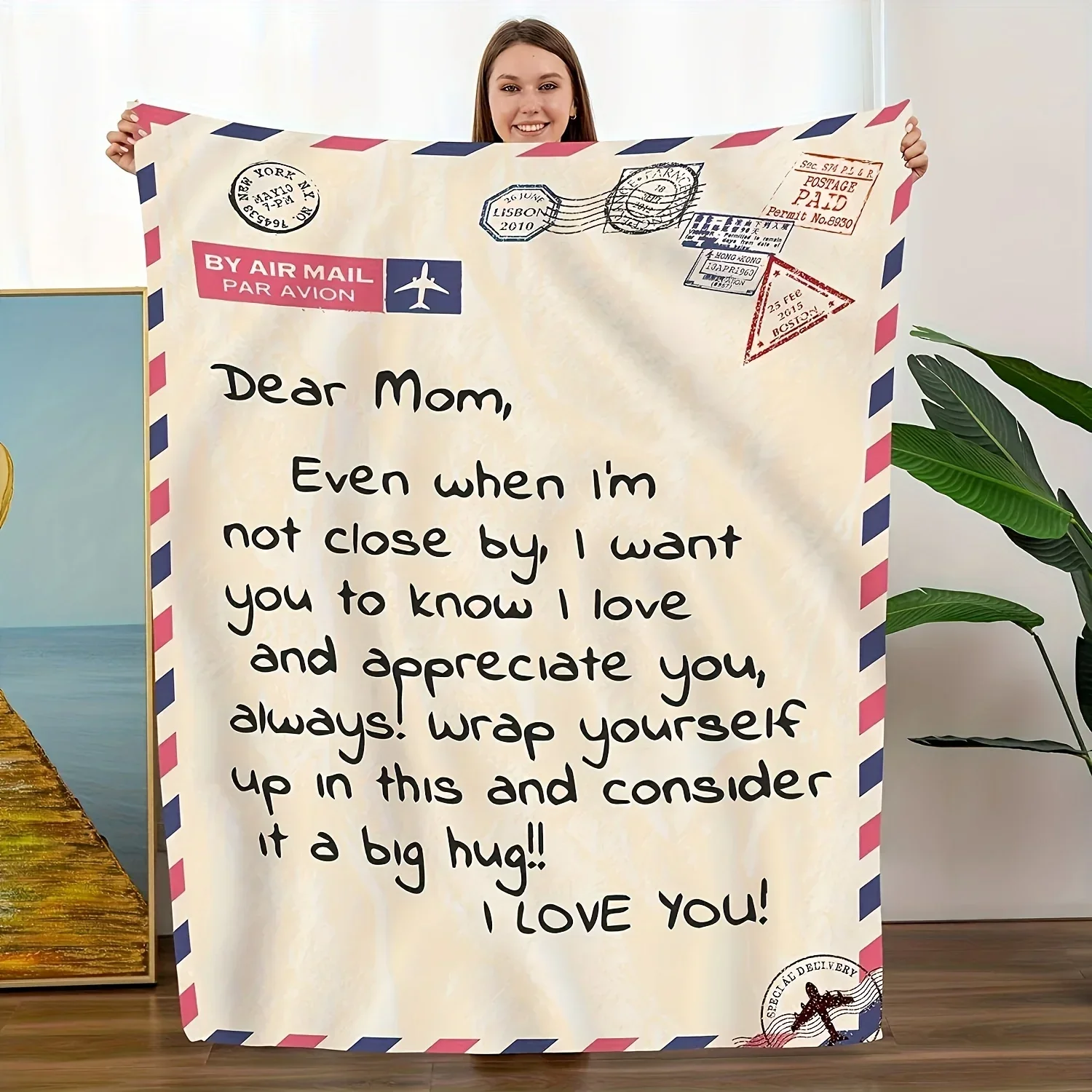 Personalized Custom Flannel Blanket Customized Name/Text Super Soft Cozy Throw Blanket for Bed Sofa Camping Perfect Gift For Her