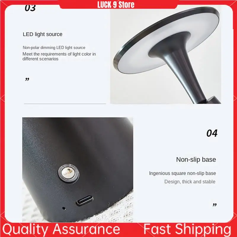 

Table Lamp Simple Restaurant Bar Decor Ambient Light Touch USB Rechargeable Desk Lamp Night Light White Easy Install