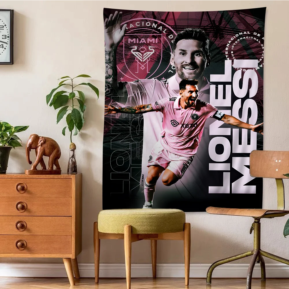 Football Star M-Messi Printed Large Wall Tapestry Wall Hanging Decoration Household Decor Blanket