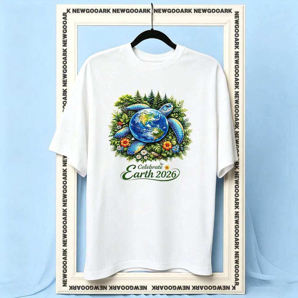 Celebrate Earth 2026 Eco-Friendly Turtle Nature Conservation woman man Casual cotton printed t shirts Adult O-neck summer
