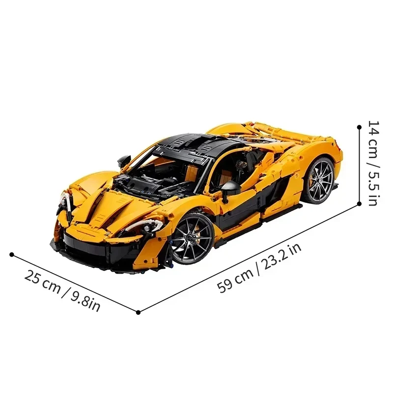 3893 pièces P1 technique Super blocs de construction de voiture-MOC 1:8 échelle modèle voitures de sport briques pour adultes, jouets et cadeaux pour garçons